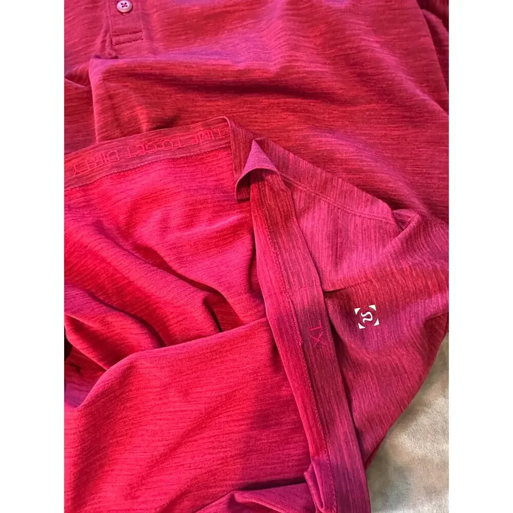 Men's Lululemon Deep Red Burgundy Metal Vent Tech Polo XL